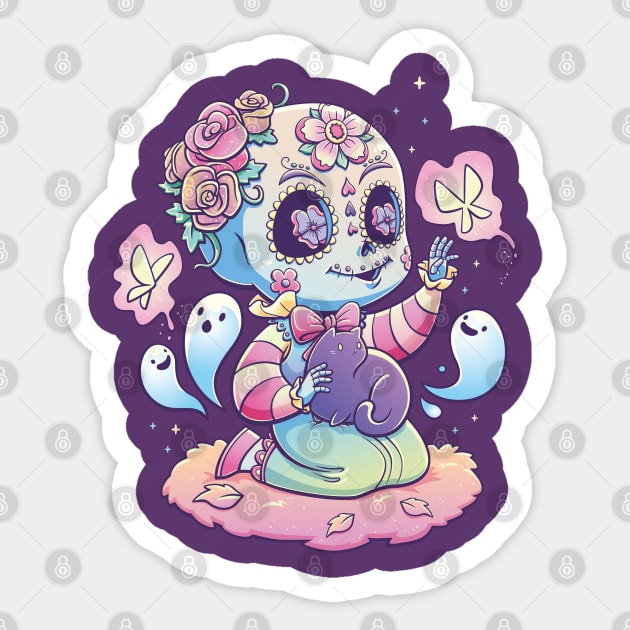 Pastel Skull Candy Spirit Sticker by GoshWow®